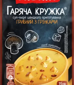 Суп грибной с гренками Мивина